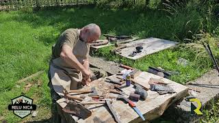 Carving a wooden spoon