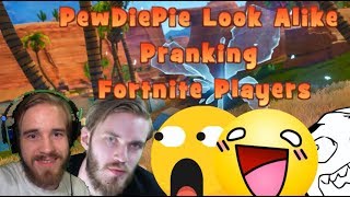 PewDiePie Look Alike Pranking People in Fortnite Pewdiepie Voice Actor