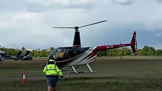 Robinson R44 Raven II (HA-FTX) landing at Budaörs airfield (LHBS)