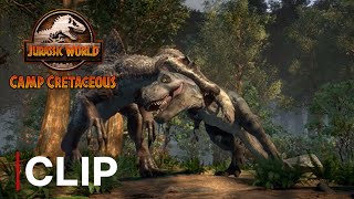 Spinosaurus Takes Down BigE | JURASSIC WORLD CAMP CRETACEOUS | NETFLIX