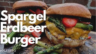 Frühlings Burger mit Spargel, Erdbeeren und Dry Aged Beef / Burger grillen / Burger Rezept / BBQ