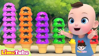 Color Ball Ice Cream 🤣  Wheels On The Bus música colorida Learn Sing A Song! Infantil Nursery Rhymes