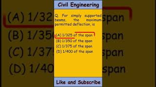 Basic Civil Engineering Objective Questions | Civil engineering solved MCQs | SSC JE civil | #shorts