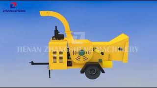 Mobile wood drum chipper shredder inner structure