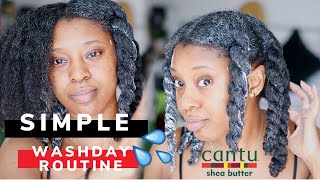 Natural Hair Basics| Simple 4 Step Wash Day Routine w/ Cantu 🚿🧖‍♀️