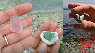 Beachcombing adventure! 10+ Sea cones, sea marble, metal, rare colors, evan a dragon all in one day!