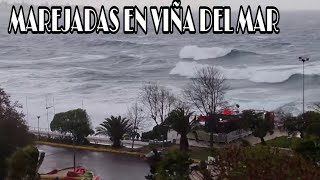 Marejadas en VIÑA DEL MAR , Vientos y LluVia #lluvias