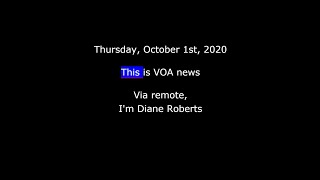 VOA News for Thursday, October 1st, 2020