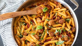 Penne with Tuscan Sausage and Sun Dried Tomatoes