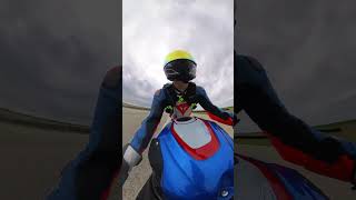 slow biker carves corners at the track #s1000rr #texas #trackday #shorts #superbike #bikers