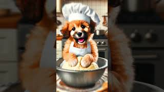 Cute puppy is making apple pie #dog #cute #puppy #funny #doglover #aidog