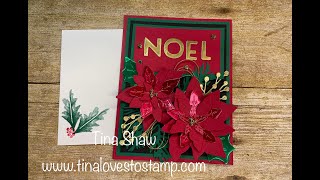 NOEL (Playful Alphabet Dies) Card with Poinsettia Petals