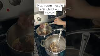 Mushroom curry & Onion Rice #indianrecipes #indianfood  #sindhicuisine #quickrecipe #lunchboxrecipe