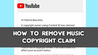 HOW TO REMOVE  MUSIC COPYRIGHT CLAIM ON YOUTUBE VIDEO ( COPYRIGHT MUSIC ) 2022