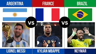 France VS Brazil VS Argentina National Football Team || FIFA Soccer Qualifiers Teams