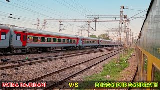 Train Race || Patna Rajdhani Parallel Overtake to Bhagalpur Garibrath at Sahibabad Jn