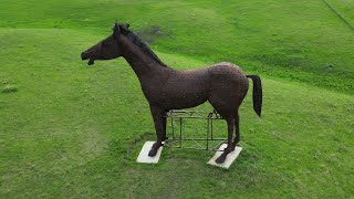 Giant horse sculpture -- in a South Dakota Field!