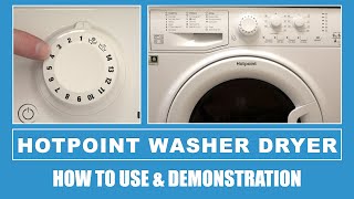 Hotpoint FDEU9640 Washer Dryer How To Use & Demonstration