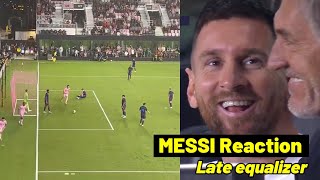 Messi reaction to Inter Miami late equalizer vs Charlotte