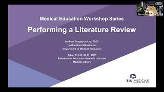 Medical Education Workshop   Performing a Literature Review  Andrew Lee PHD