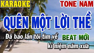 Karaoke Quên Một Lời Thề Tone Nam | Beat Mới | 84