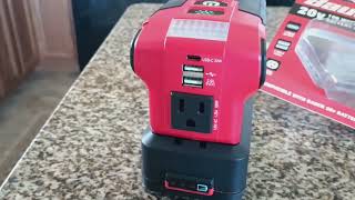 Bauer 20 volt 190 watt battery inverter charger