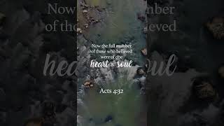 Acts 4:32 | Heart & Soul | #bible #biblereading #bibleverse #bibleverses #audiobible