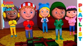 Kids Christmas Carols Playlist with Lyrics | Sing and Dance for Kids | Little Action Kids