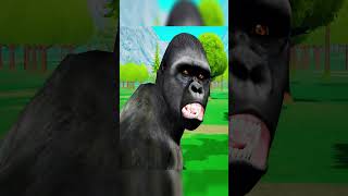 Tiger vs Gorilla Cow Cartoon Funny #animalbattle #animation #cartoonanimals