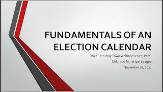 2021-11-18 Webinar: Election Calendar