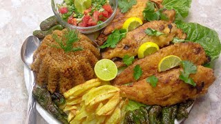 طريقه عمل سمك المرجان المقلي مع أرز صياديه احلى سمك وطريقة تحضير رائعه جدا🐟🐟💯💯