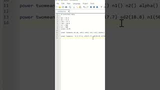 Calculating statisitcal power for two means  in STATA #Shorts