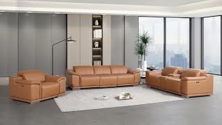 DivanItalia 9762 7-Piece Leather Power Reclining Sofa Set with 6 Power Recliners - Product Video