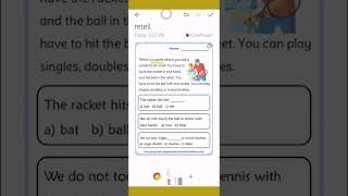 how to retell english text. speaking part. Tennis game