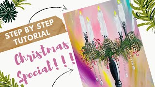 Christmas Painting Tutorial | Step By Step Tutorial | Christmas Painting With Acrylics #christmasart