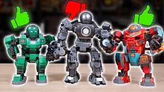 LEGO Marvel Mech Comparison! Iron Monger vs Hydra Stomper vs Sakaarian Iron Man!