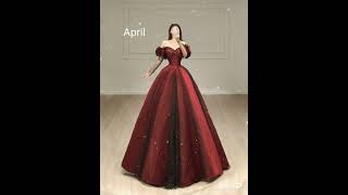 choose your birthday month and see your gown❤#gown#month#subscribe#like