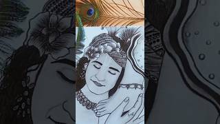 Radha Krishna Drawing || Krishna ji sketch #shorts #viral #trending #shortfeed #art #drawing