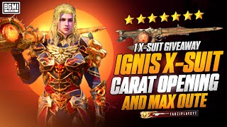 IGNIS X-SUIT GIVEAWAY|BGMI LUCKIEST CRATE OPENING|60 UC LUCK ONLY|ON HIT AMR MAXED|