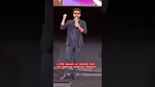 #Tarak speech at beyond fest los angels theater about #devara #jrntr #janvikapoor #koratalasiva