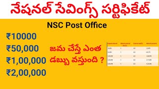 NSC scheme details in telugu/national savings certificate interest rate/Calculator/nsc post office