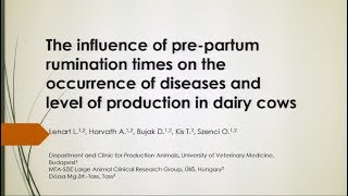 Influence of pre-partum rumination times on the occurrence of diseases...