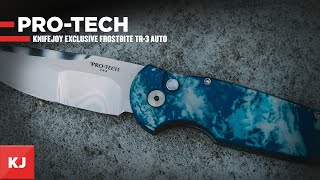 Pro-Tech TR-3 Auto with Hand Ground Mirror Blade & Frostbite Custom Anodized Handles