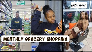 HAUL🤍| GROCERY SHOPPING HAUL For 1 + Doing my Hair | Living alone Vlogs