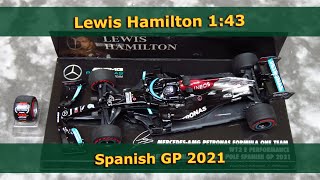 Lewis Hamilton - Mercedes W12 - 100th pole in Spanish GP 2021 - Minichamps 1:43 scale model car