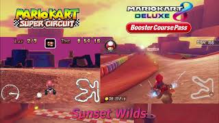 Sunset Wilds - Mario Kart Super Circuit & 8 Deluxe Comparison (Super Circuit Sounds Only) 4K