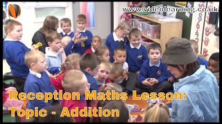 Reception Foundation Stage Maths Lesson Observation: Addition