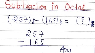 Subtraction in Octal || Number system part ||How to subtraction..?