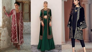 Latest velvet Collection | Long Jacket Suits Designs| Party wear dresses | wedding Season