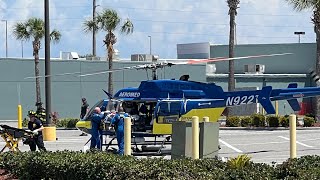 Aero Med Helicopter Landing In A Parking Lot (Tight Space)